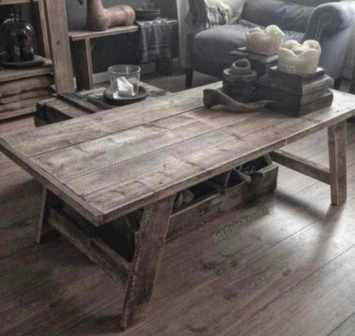~Stoer Sober Landelijk Houten Salontafel~, Ophalen of Verzenden, Nieuw