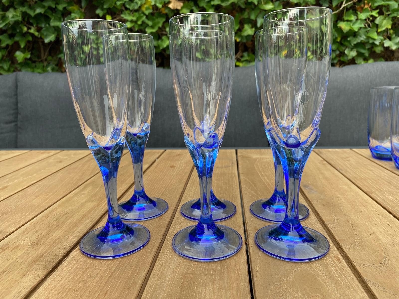 6 Vintage Bormioli Rocco Bouquet Champagneflutes, Antiek en Kunst, Ophalen of Verzenden