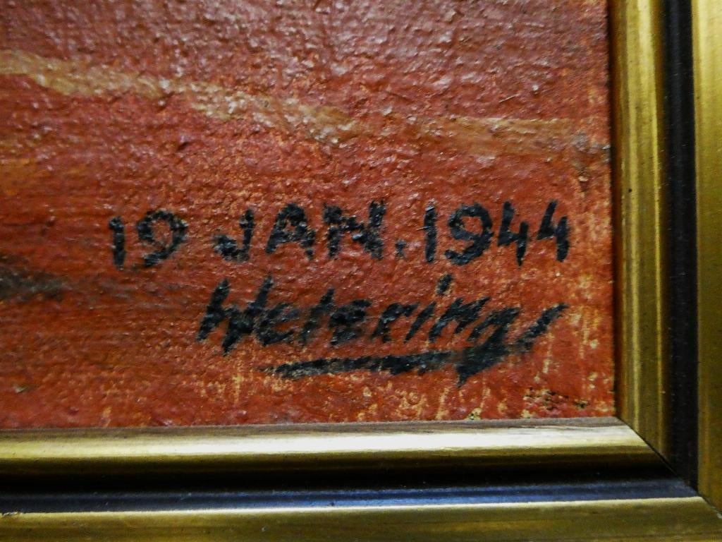 Stilleven speelkaarten met tabakspijp gesign. 1944 Wetering, Ophalen of Verzenden