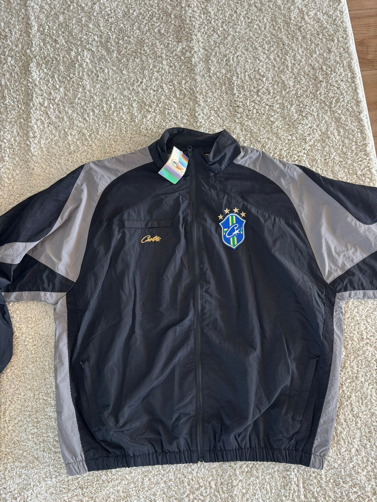 Corteiz jacket zwart/grijs – Brazil badge – maat XL – nieuw, Zwart, Ophalen of Verzenden, Algemeen, Maat 56/58 (XL)
