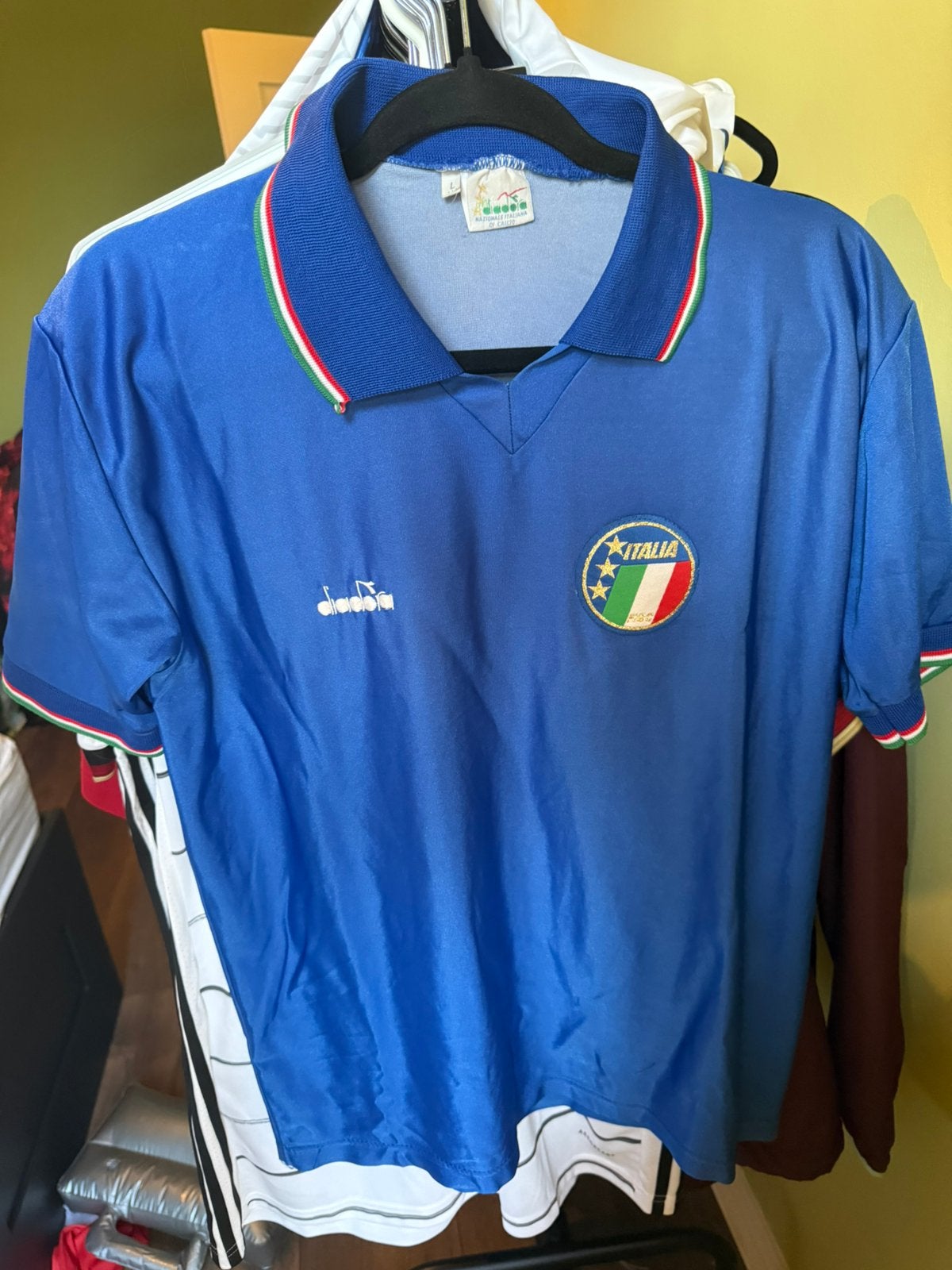 Italië Diadora Vintage Voetbalshirt Jaren 90 – Maat L, Ophalen of Verzenden, Gebruikt, Buitenlandse clubs, Shirt