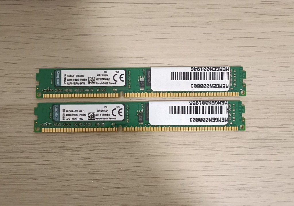 2x Kingston 4GB DDR3 — 8GB total, 8 GB, DDR3, Ophalen of Verzenden, Zo goed als nieuw