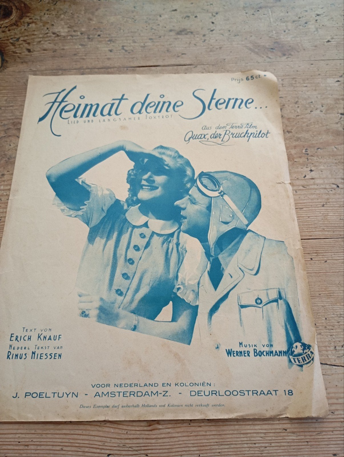 Vintage 1942 Poster Berlijn Der Bruchpilot, Ophalen of Verzenden, Tweede Wereldoorlog, Gelezen