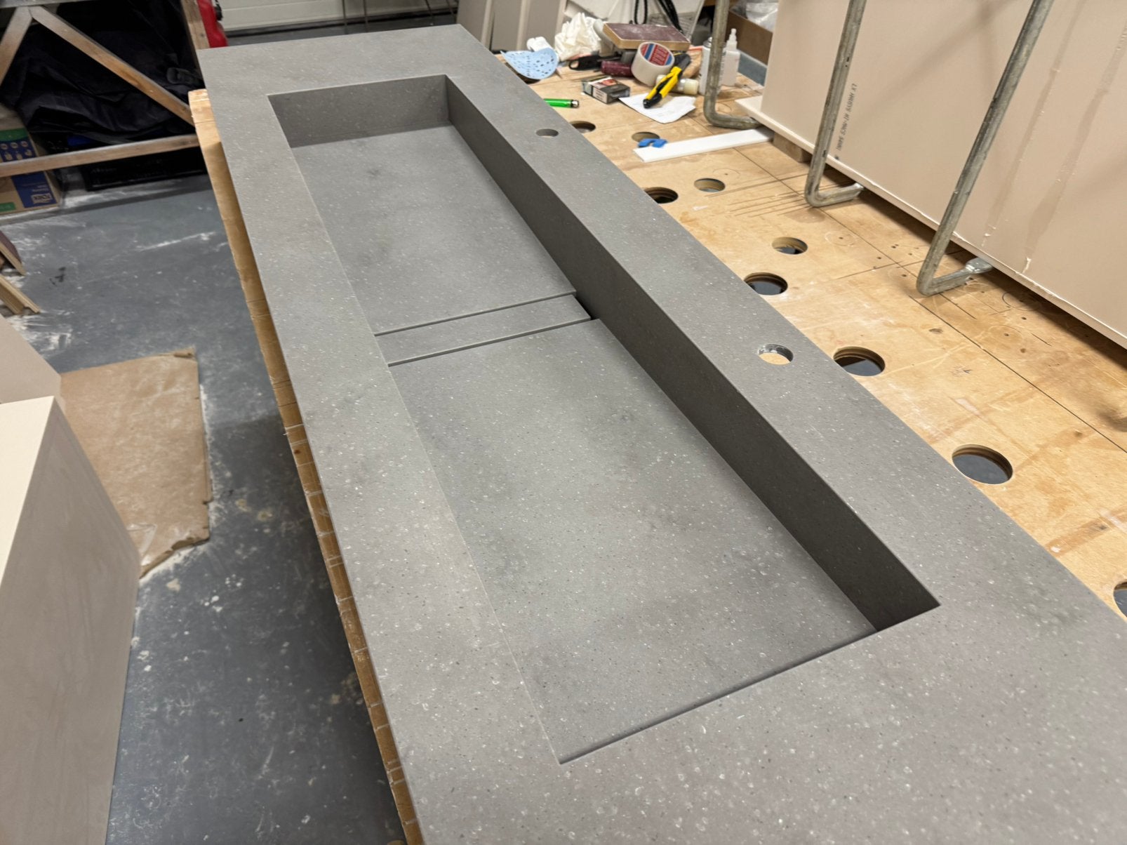 Corian solid surface wastafel 1.75 mtr, Ophalen, 150 tot 200 cm, Nieuw, Minder dan 100 cm