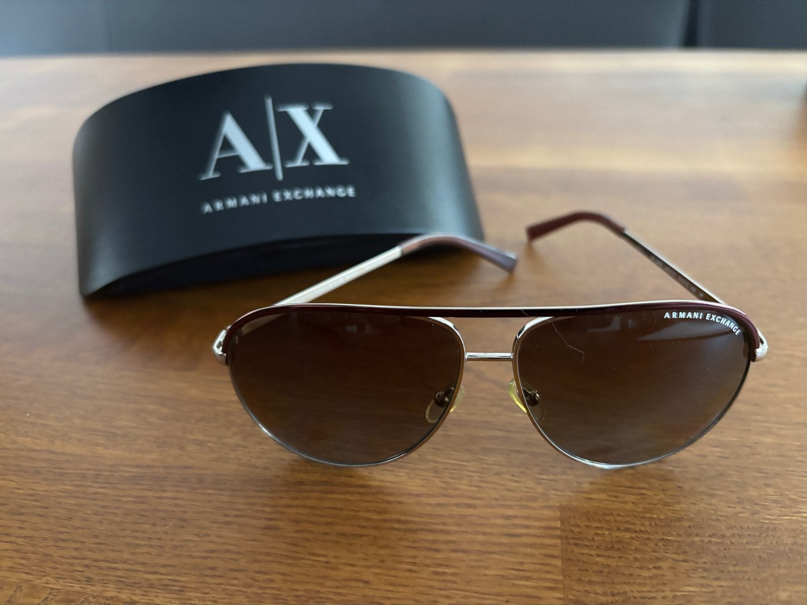 Armani Exchange Zonnebril met bruine glazen en etui, Overige merken, Zonnebril, Bruin, Verzenden