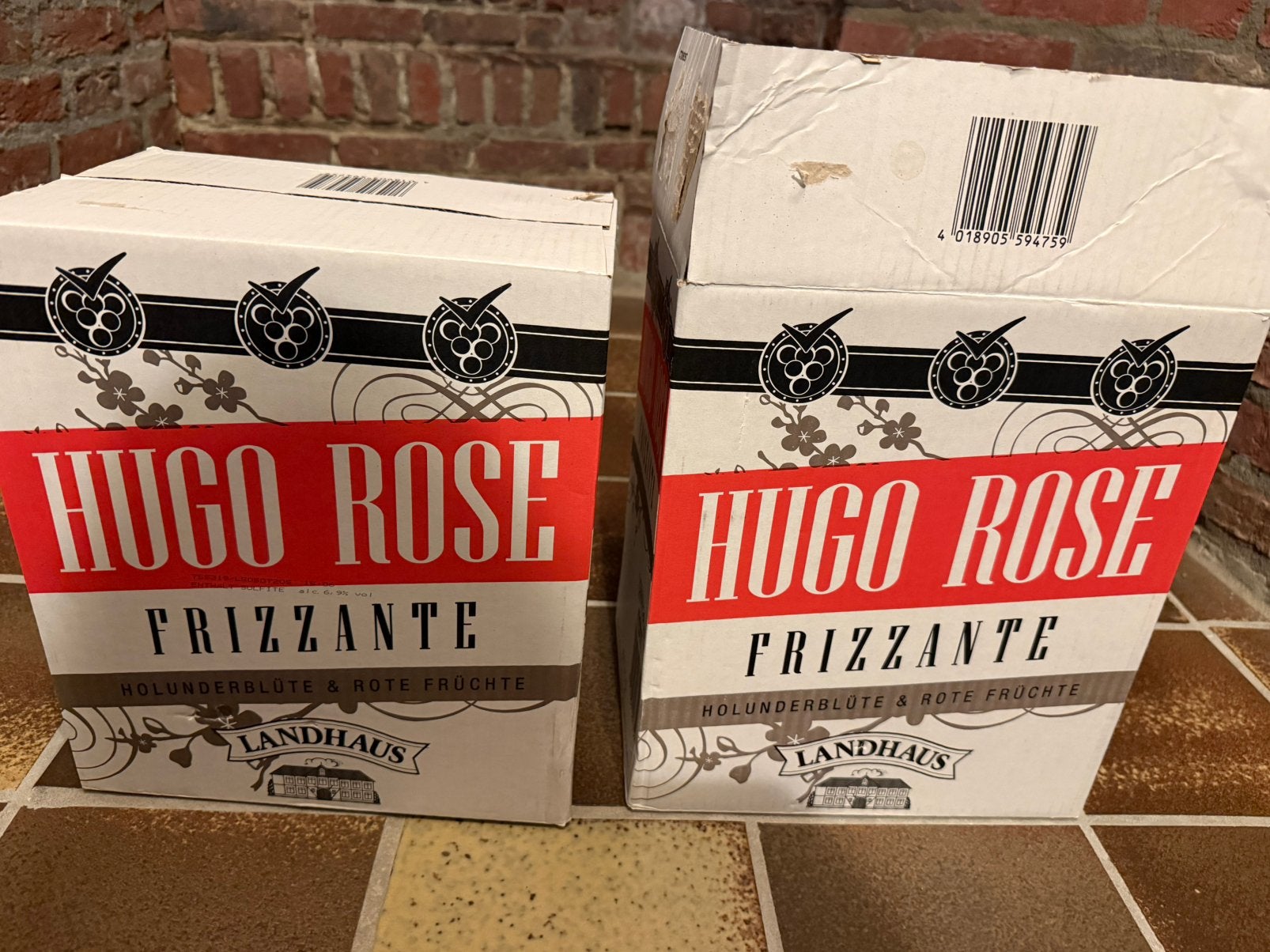 10 flessen hugo rose, Ophalen, Doos, Minder dan 35 cm, Minder dan 50 cm