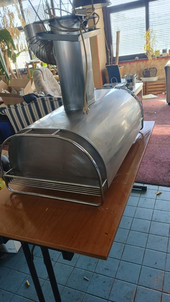 RVS Eiland Afzuigkap - Gebruikt, Gebruikt, Ophalen of Verzenden, Eilandschouwkap, Vrijstaand