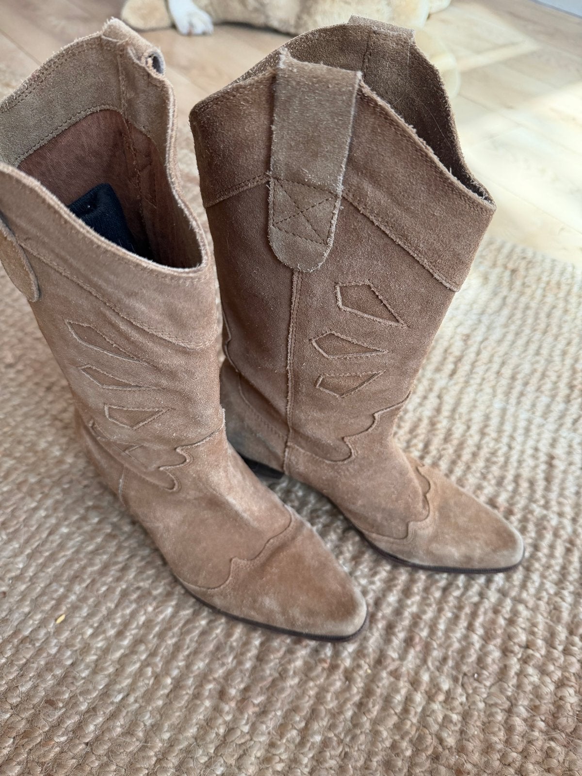 MNG Cowboy Laarzen Maat 36 - Suède, Ophalen, Meisje, Laarzen, Zo goed als nieuw