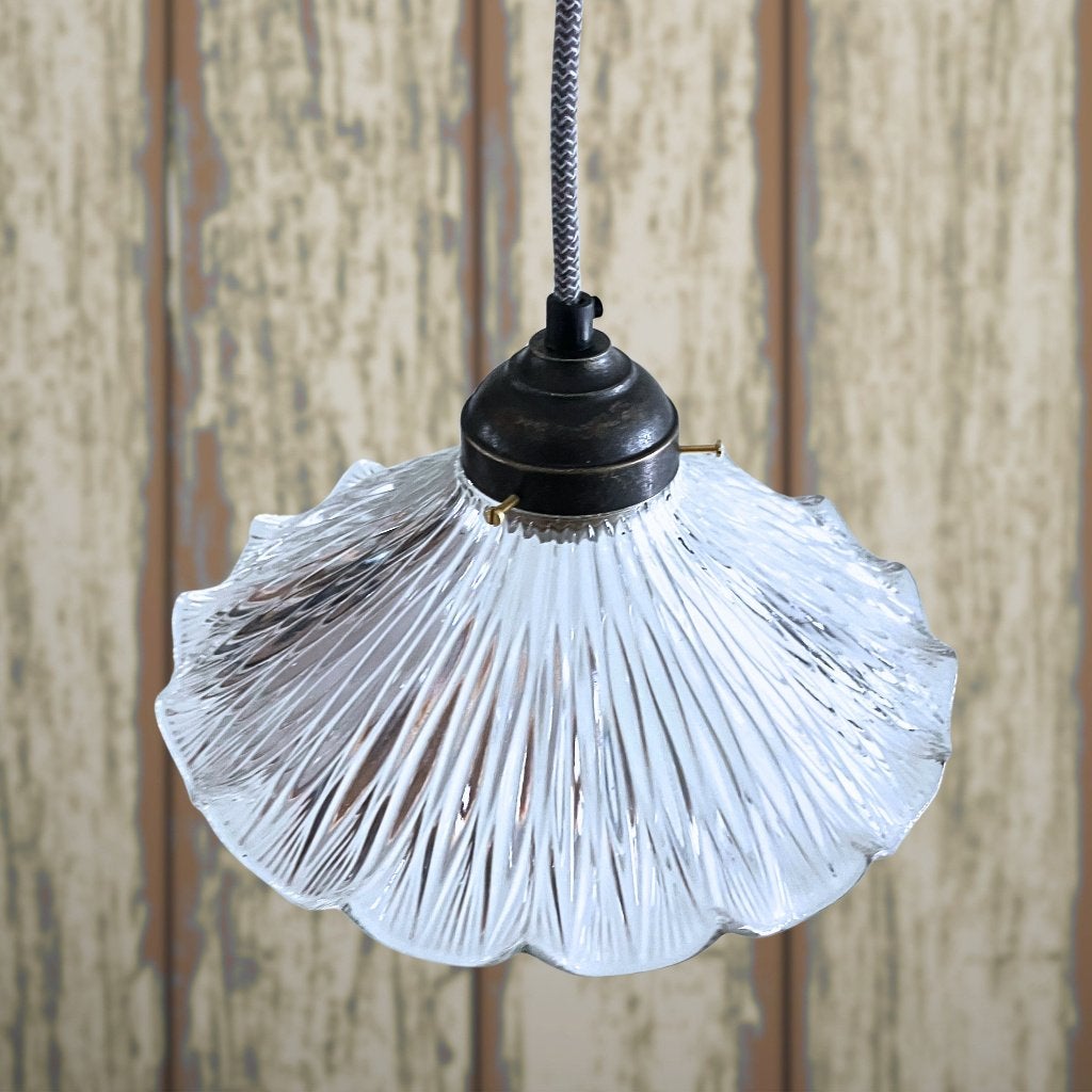 Antieke Hanglamp Holophane bloemmodel, Ophalen of Verzenden