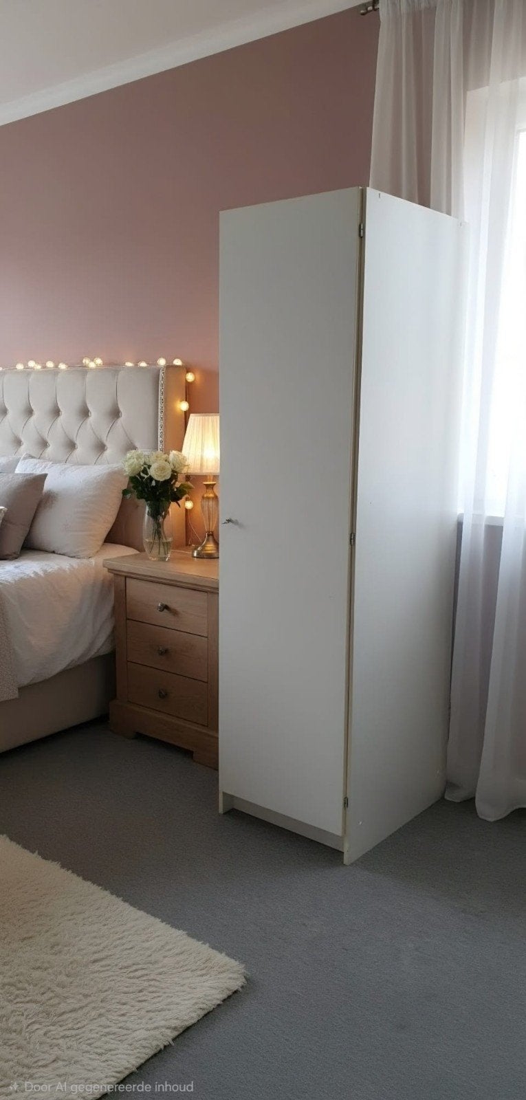 Witte kledingkast met hanggedeelte en legbord, met slot, Huis en Inrichting, Kasten | Kledingkasten, Ophalen, Modern, functioneel