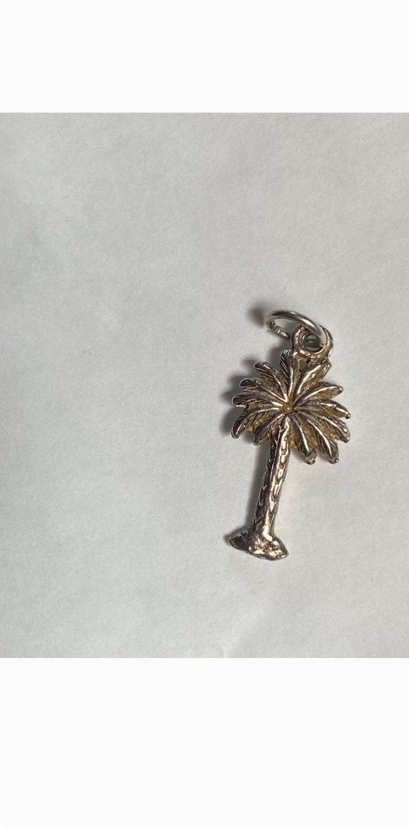 Zilveren bedel kettinghanger palmboom voor bedelarmband, Ophalen of Verzenden, Zo goed als nieuw, Zilver, Overige merken