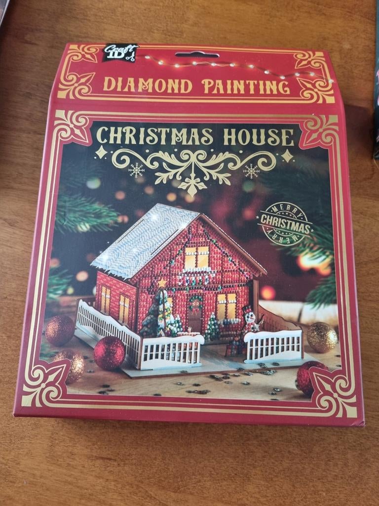 Diamond Painting Kersthuis - Nieuw in doos, Hobby en Vrije tijd, Knutselen, Ophalen of Verzenden