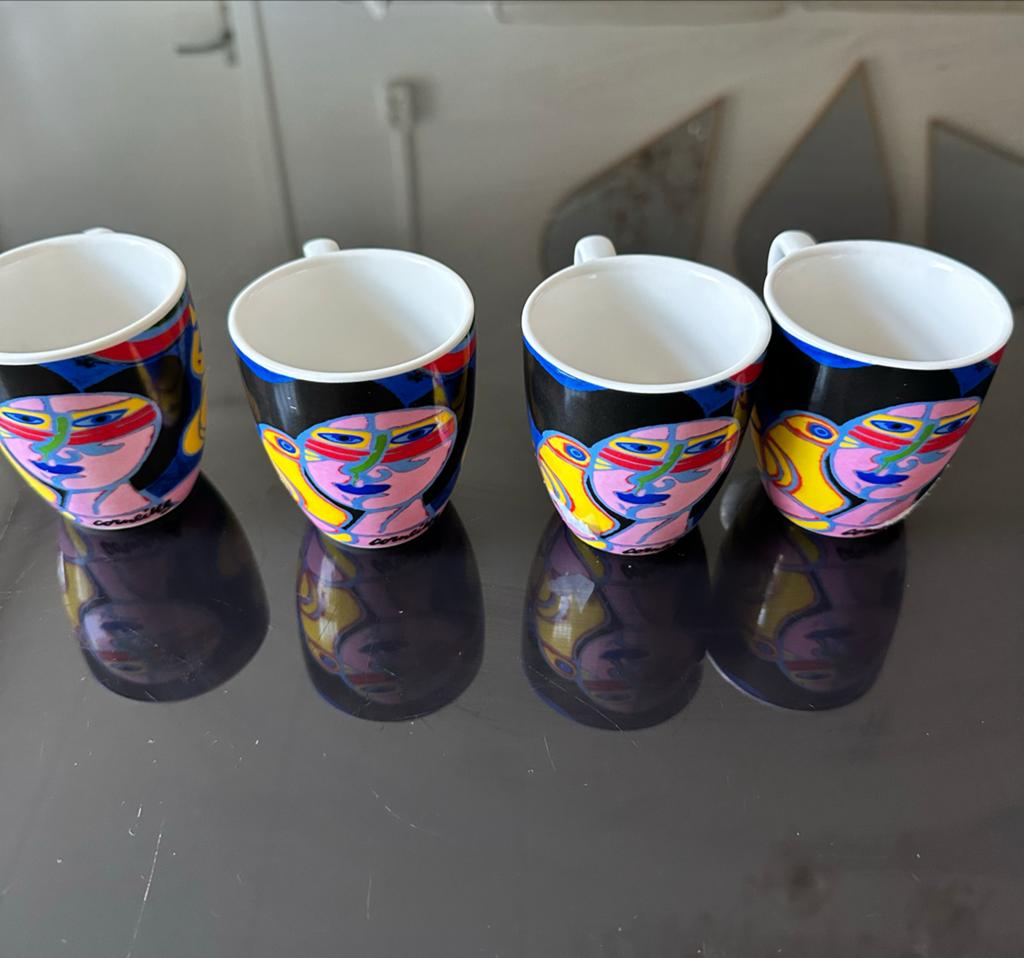 Corneille 'Enchantement du printemps' espresso kopjes (4x), Huis en Inrichting, Ophalen, Keramiek, Zo goed als nieuw, Overige stijlen