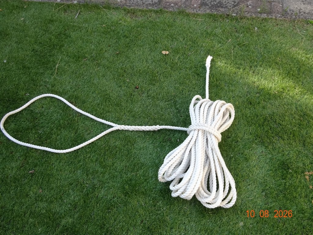 18 mm touw getwijnd 25 meter sleeplijn, Watersport en Boten, Ophalen, Gebruikt, Lijn of Blok