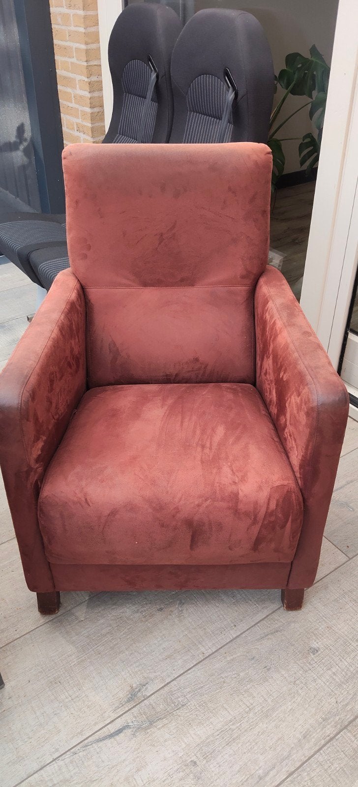 Comfortabele fauteuils- roodbruin 2 stuks met verstelbare ru, Ophalen, Gebruikt, Twee, Bruin