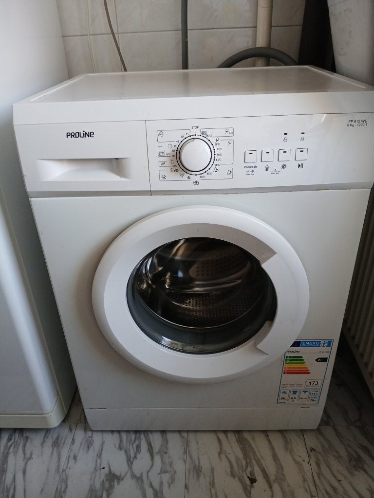 Proline wasmachine 6 kg, 1200 toeren, goed werkend, Ophalen, 1200 tot 1600 toeren, Gebruikt, 4 tot 6 kg