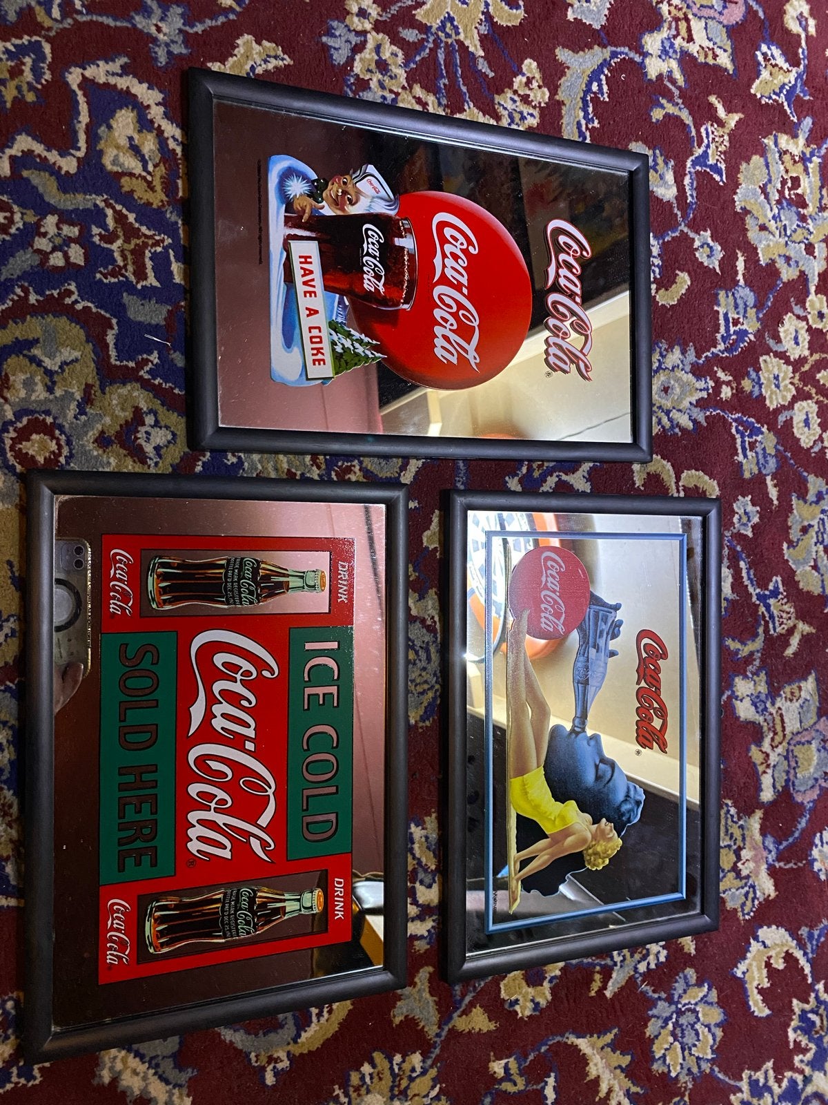 3 Coca-Cola spiegels (30x20 cm), Ophalen of Verzenden, Nieuw, Reclamebord