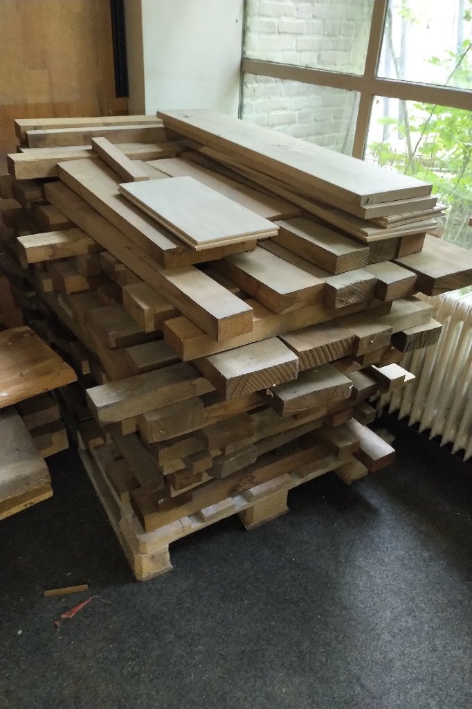 Restpartij eiken balken en planken, Doe-het-zelf en Verbouw, Ophalen, 25 tot 50 mm, Eiken, Nieuw