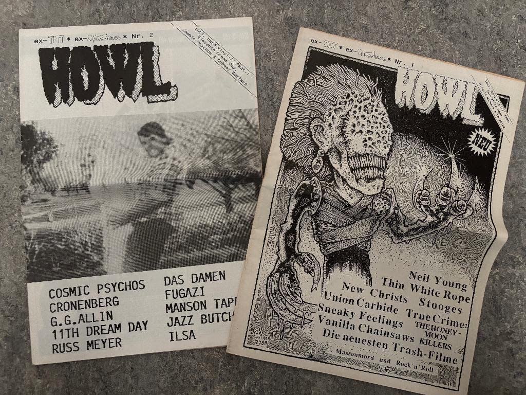 HOWL nrs 1 & 2 Punk rock garage muziek magazine 1990, Gelezen, Verzenden, Diverse auteurs, Algemeen