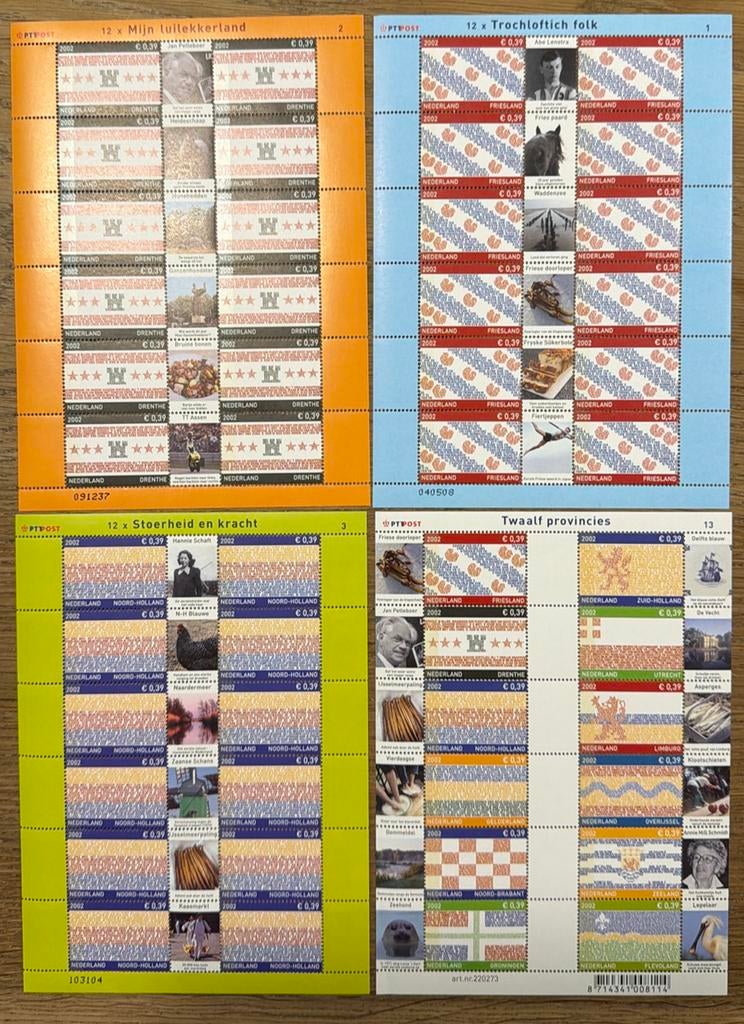 * postzegels pf. velletjes provincies, Postzegels en Munten, Postzegels | Nederland, Ophalen of Verzenden, Na 1940, Postfris