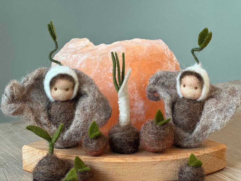 Wortelkindjes en kiembolletjes voorjaar wol grimms steker, Ophalen of Verzenden, Nieuw, Figuurtje(s)
