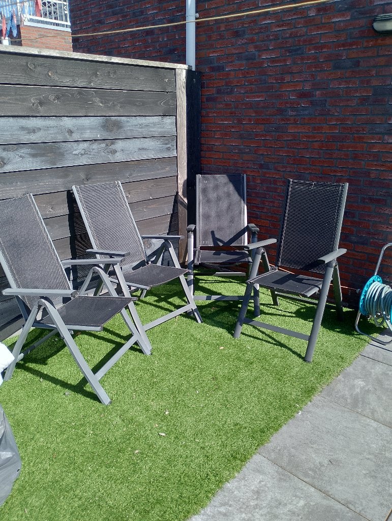 4 tuinstoelen, Tuin en Terras, Tuinstoelen, Ophalen, Gebruikt, Kunststof, Inklapbaar