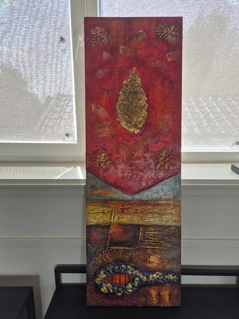 Kunstwerk rood met goud, Ophalen