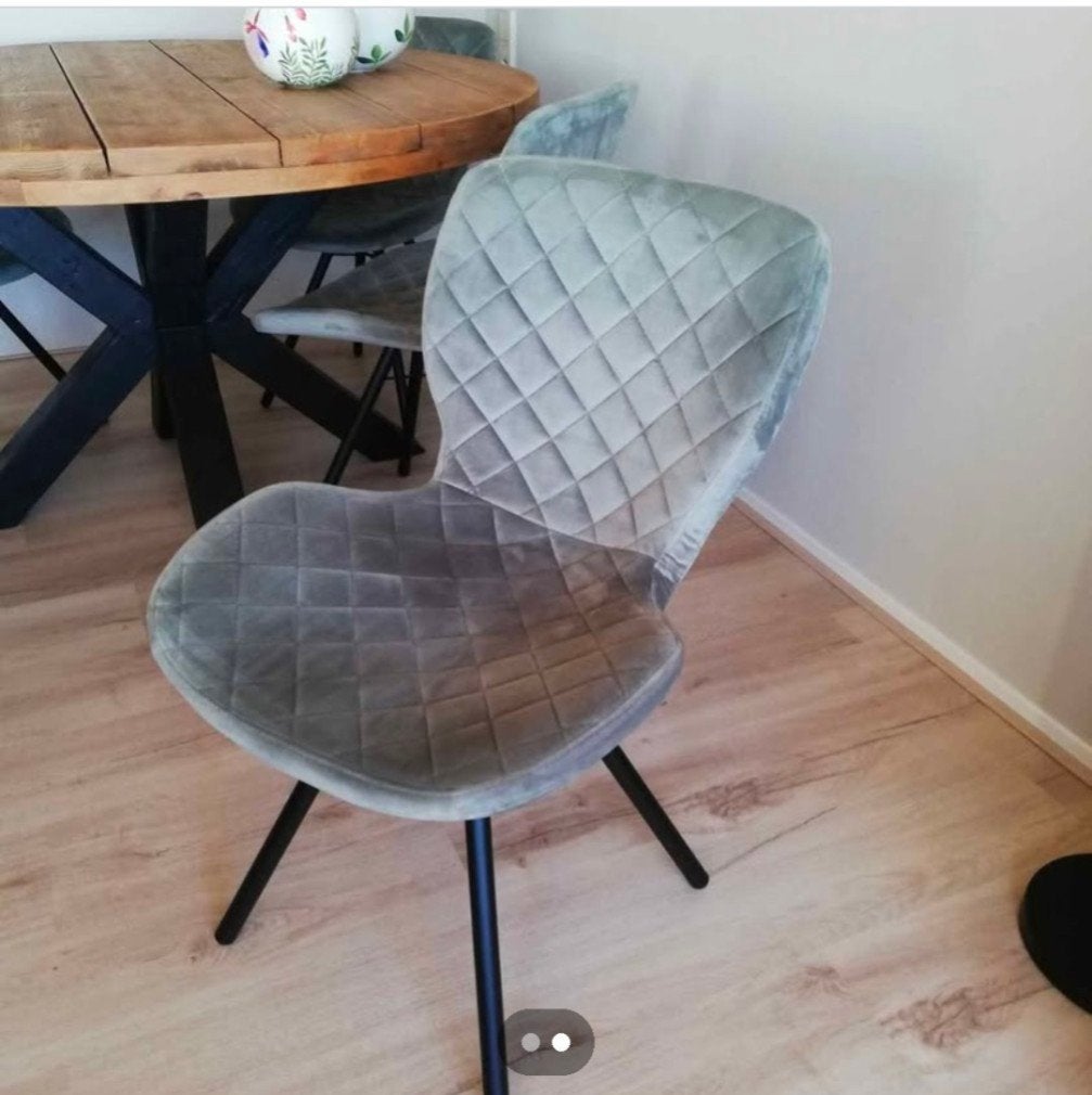 Set van 4 moderne eetkamerstoelen grijs/groen, Huis en Inrichting, Stoelen, Ophalen, Zo goed als nieuw, Grijs, Vier