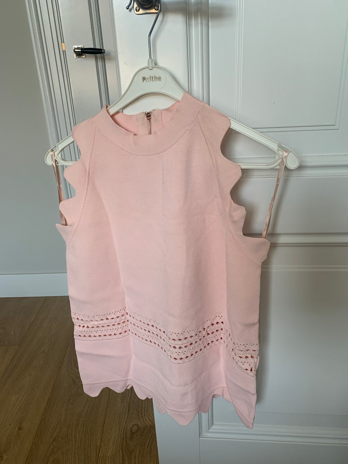 Ted Baker London lichtroze fijne knitwear top maat 3, Maat 38/40 (M), Ophalen of Verzenden, Roze, Zonder mouw
