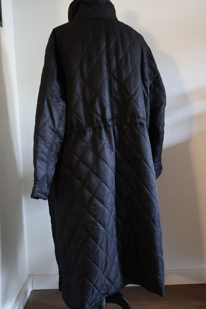 Doorgestikte mantel maat 56, Zwart, Maat 46/48 (XL) of groter, Ophalen of Verzenden, Zo goed als nieuw