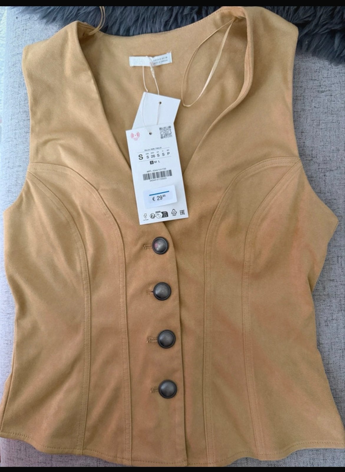 Zara suède look gilet maat S, Ophalen of Verzenden, Nieuw, Maat 36 (S), Beige