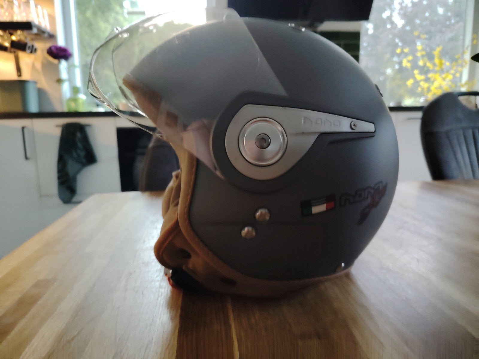 Nano Air Jethelm Brons - Stijlvolle Scooterhelm, Ophalen, Tweedehands, Jethelm, Overige merken