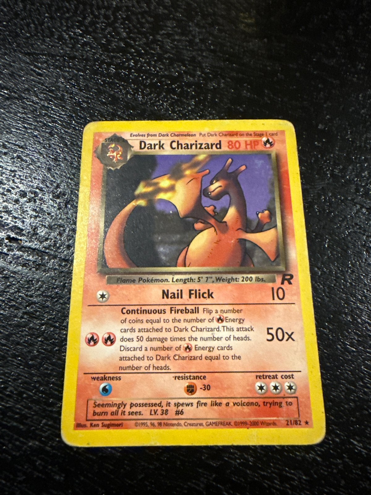 Dark Charizard 80 HP Pokémon kaart, Hobby en Vrije tijd, Ophalen of Verzenden, Gebruikt, Losse kaart