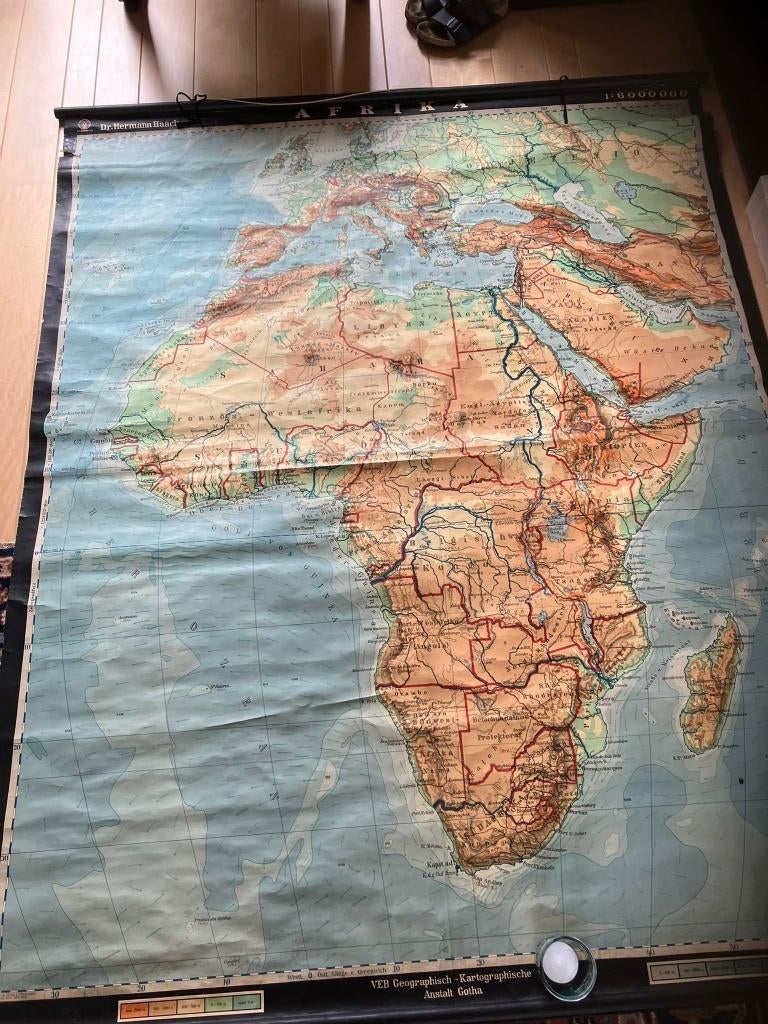 Haack wandkaart Afrika, Antiek en Kunst, Antiek | Schoolplaten, Ophalen, Aardrijkskunde