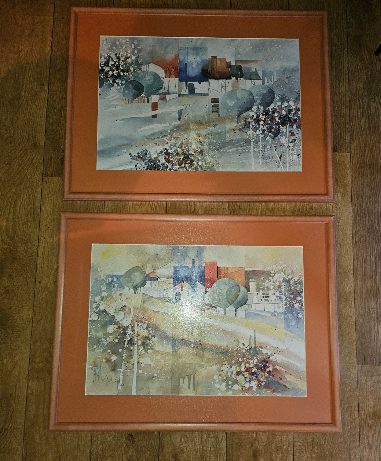 Ingelijste aquarel schilderijen (2 stuks), Ophalen of Verzenden