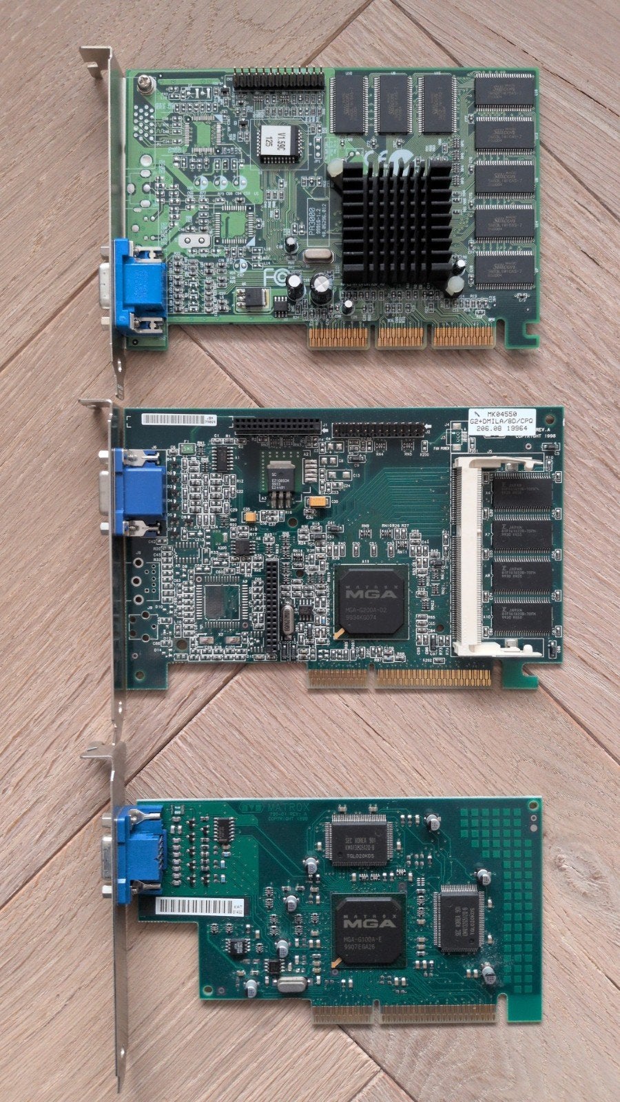 3 AGP Videokaarten: AOpen, Matrox Millennium/Productiva, Gebruikt, Overige soorten, VGA, Ophalen of Verzenden