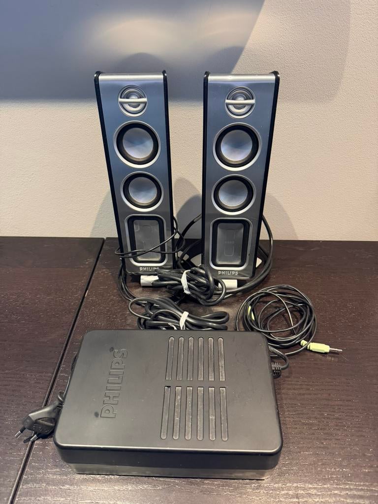 Philips multimedia speaker systeem (model MMS 321/00), Ophalen of Verzenden, Gebruikt, Philips