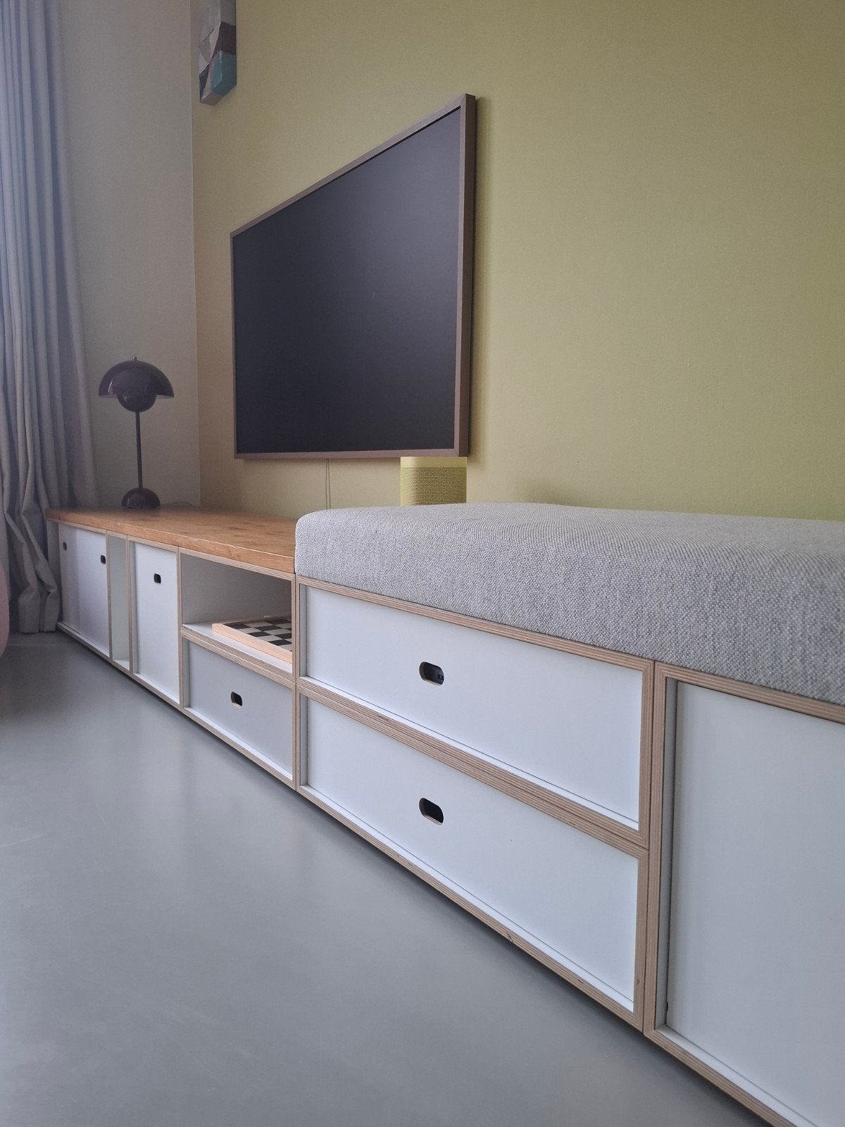 Design TV-meubel Depot Rotterdam met opbergruimte, Ophalen, Gebruikt, Scandinavisch, 200 cm of meer