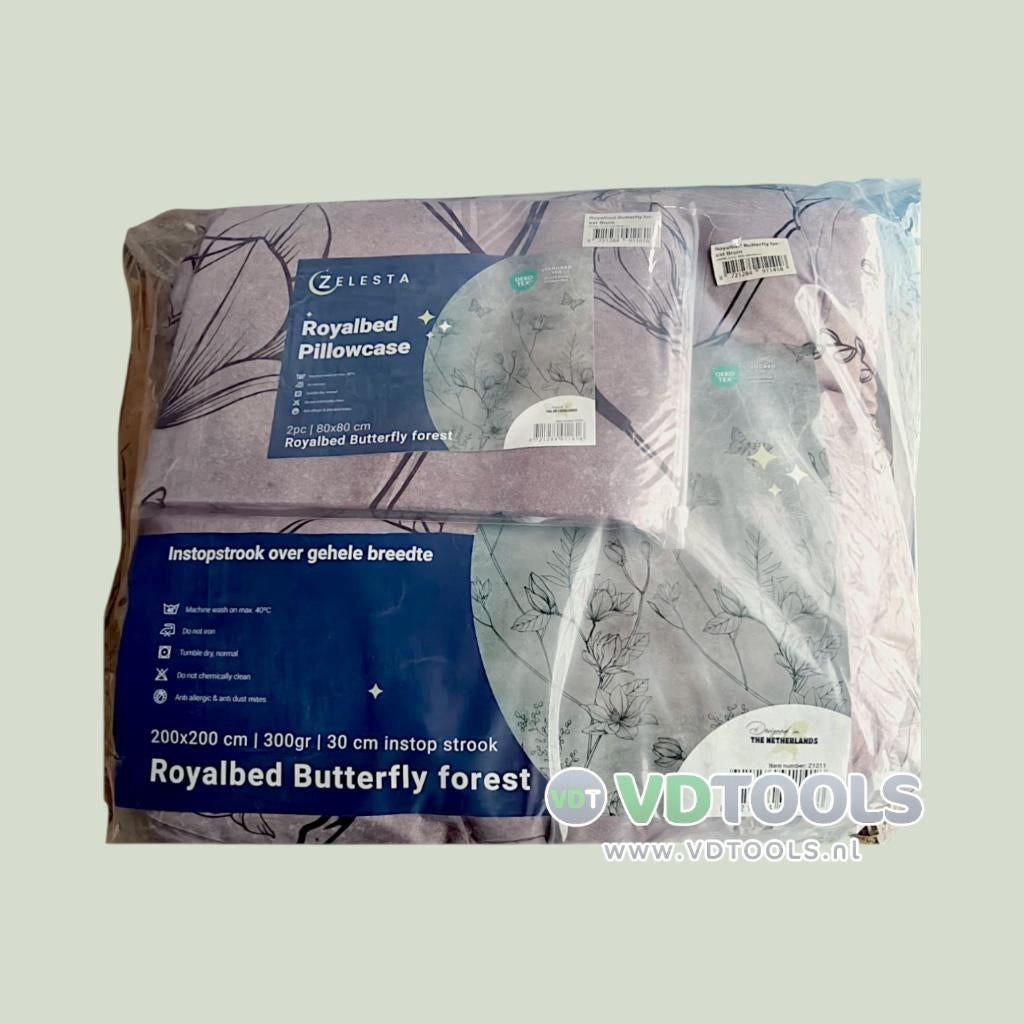 Royalbed ButterflyForest met instopstrook 200x200 &slopenset, 5405as, Overige kleuren, Dekbedovertrek, Info@vdtools.nl