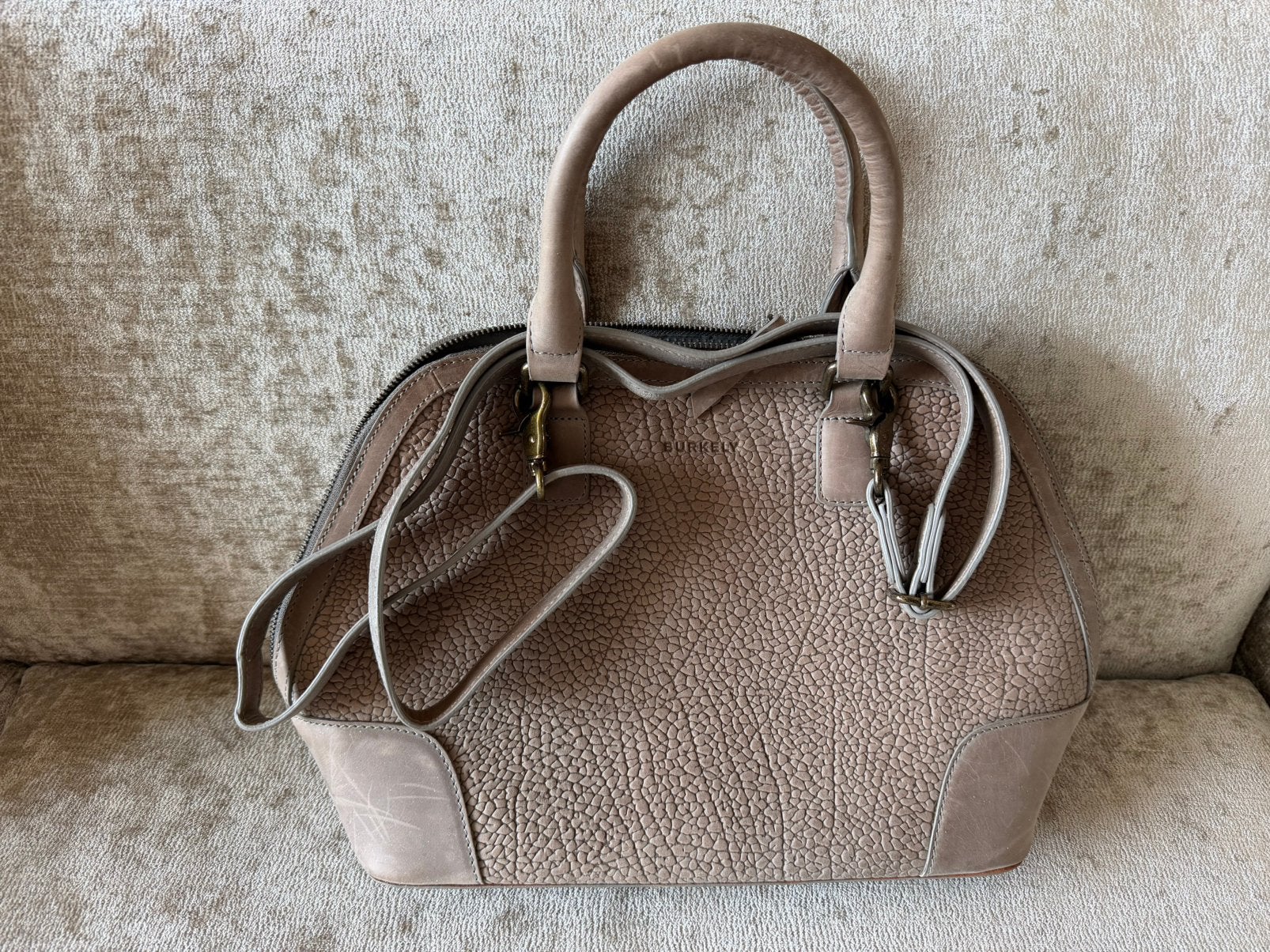 Nieuwe leren Burkely handtas, Ophalen of Verzenden, Nieuw, Beige, Handtas