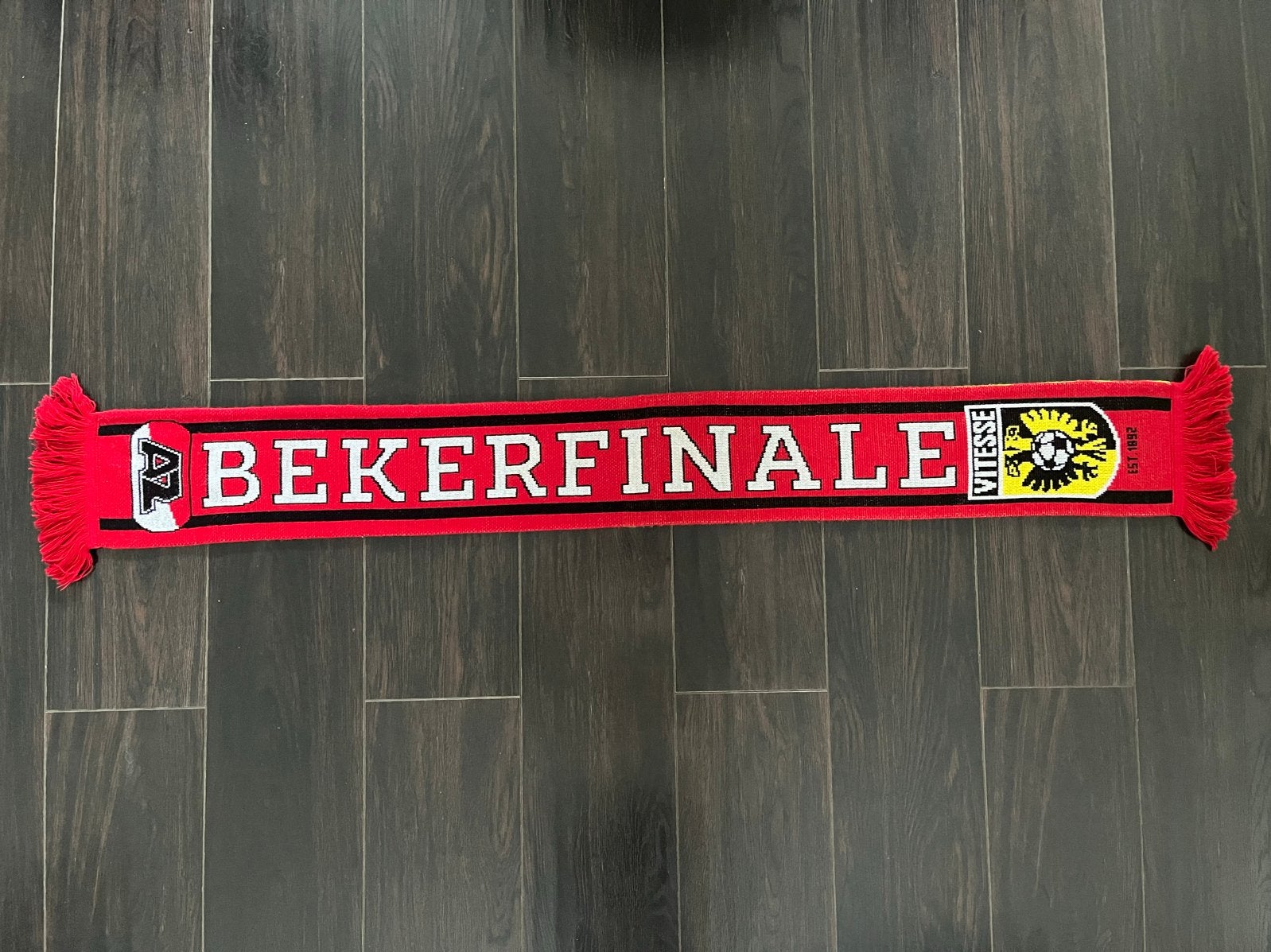 Sjaal bekerfinale AZ - Vitesse 2017, De Kuip 150 cm, Ophalen of Verzenden, Gebruikt, AZ, Vaantje of Sjaal