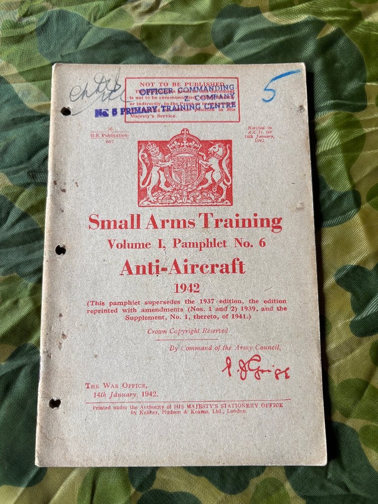 Tweede wereldoorlog Brits boekje Anti Aircraft 1942, Verzamelen, Ophalen of Verzenden, Landmacht, Engeland, Boek of Tijdschrift