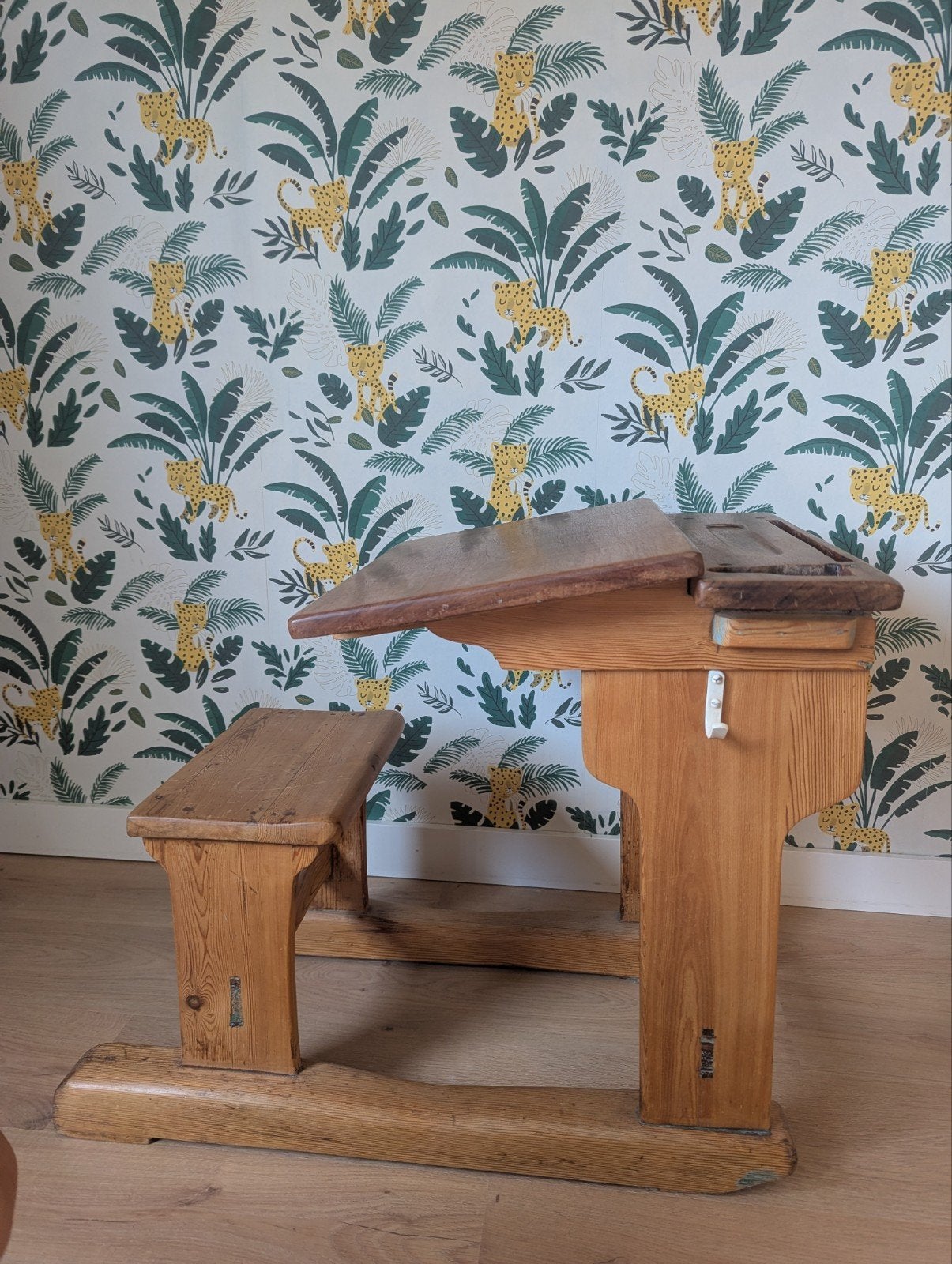 Vintage schoolbankje, Ophalen, Gebruikt