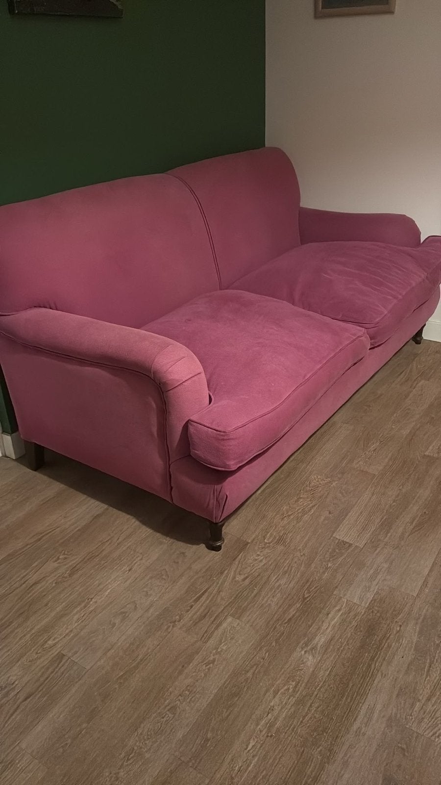 Roze 2-3 zitsbank, comfortabel en stijlvol, Ophalen, Gebruikt, 150 tot 200 cm, Tweepersoons