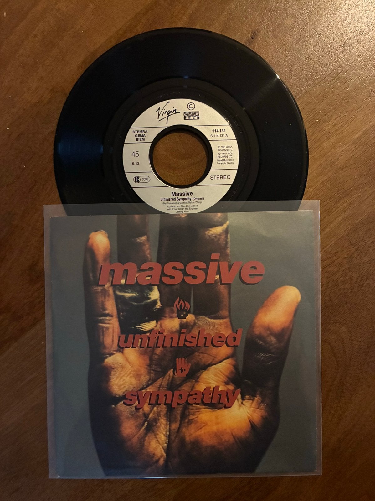 Massive - Unfinished sympathy, Cd's en Dvd's, Ophalen of Verzenden, 7 inch