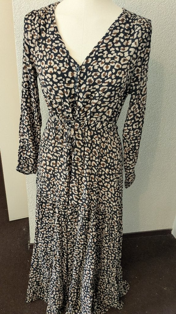 Maxi jurk - Vintage - People of 2morrow - L, Kleding | Dames, Bruin, Verzenden, Maat 42/44 (L), Zo goed als nieuw