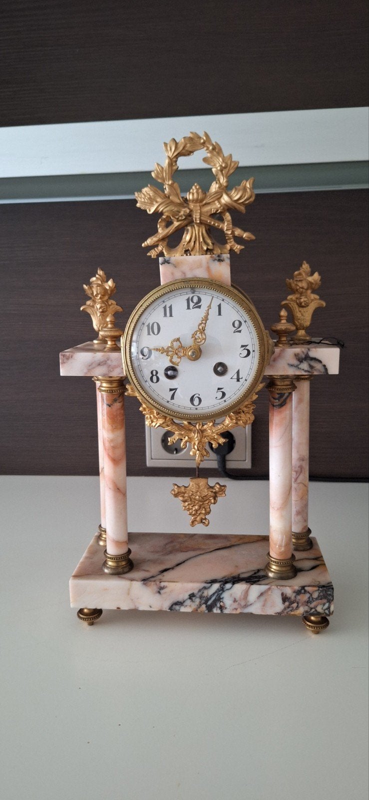 Antieke Franse pendule set met bi hoorde  vasse in top staat, Antiek en Kunst, Ophalen