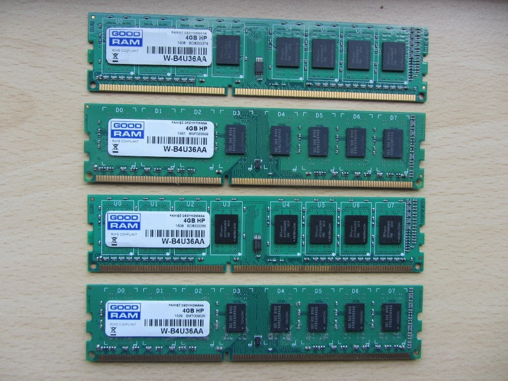 4x HP 4GB PC3-12800 DDR3-1600MHz non-ECC Unbuffered CL11, Computers en Software, RAM geheugen, DDR3, Ophalen of Verzenden, Desktop
