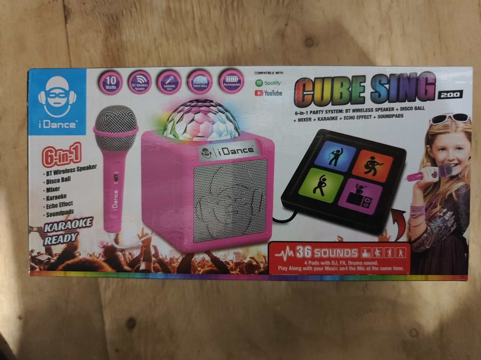 iDance Cube Sing 200 - 6-in-1 Karaokesysteem met Disco Bal, Ophalen of Verzenden, Nieuw
