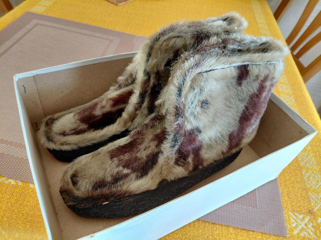 Heel bijzonder paar oude schoenen. Ik denk Zeehondenbont, Ophalen of Verzenden
